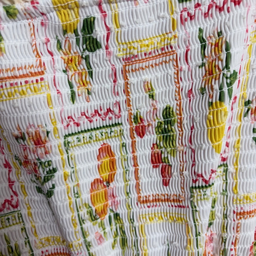 Rachel Zoe Fruit Print Tiered Midi Dress Size 4 Cottagecore Summer Sun Dress - Picture 5 of 11